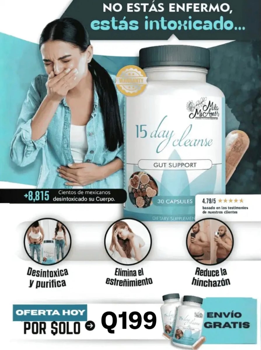 Clean15™ Limpieza Completa Estomacal en 15 días + Envío Gratis y Regalo 🎁
