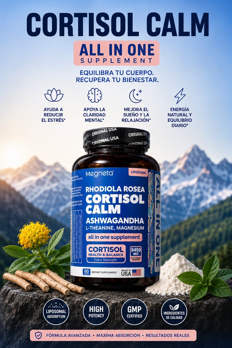 CORTISOL CALM – Suplemento para el Estrés, el Sueño y la Energía + ENVIO GRATIS 🎁