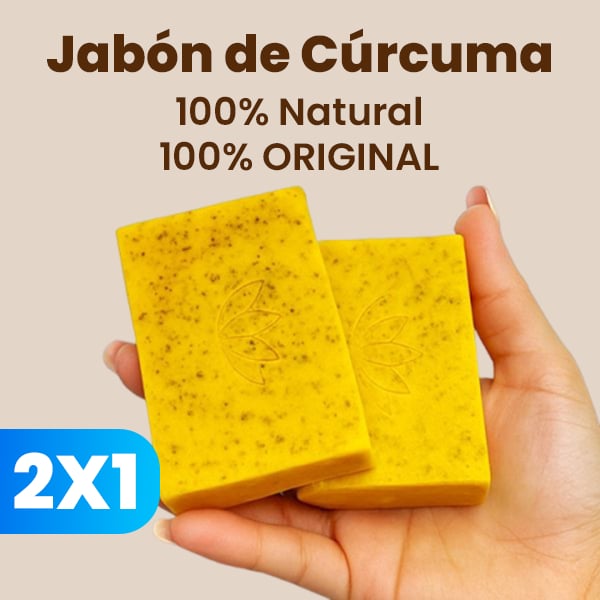 Jabón de Cúrcuma + Ácido Kójico – PROMO 2x1 ✨ Eliminador de Manchas y Acné - 100% ORIGINAL + ENVIO GRATIS 🎁