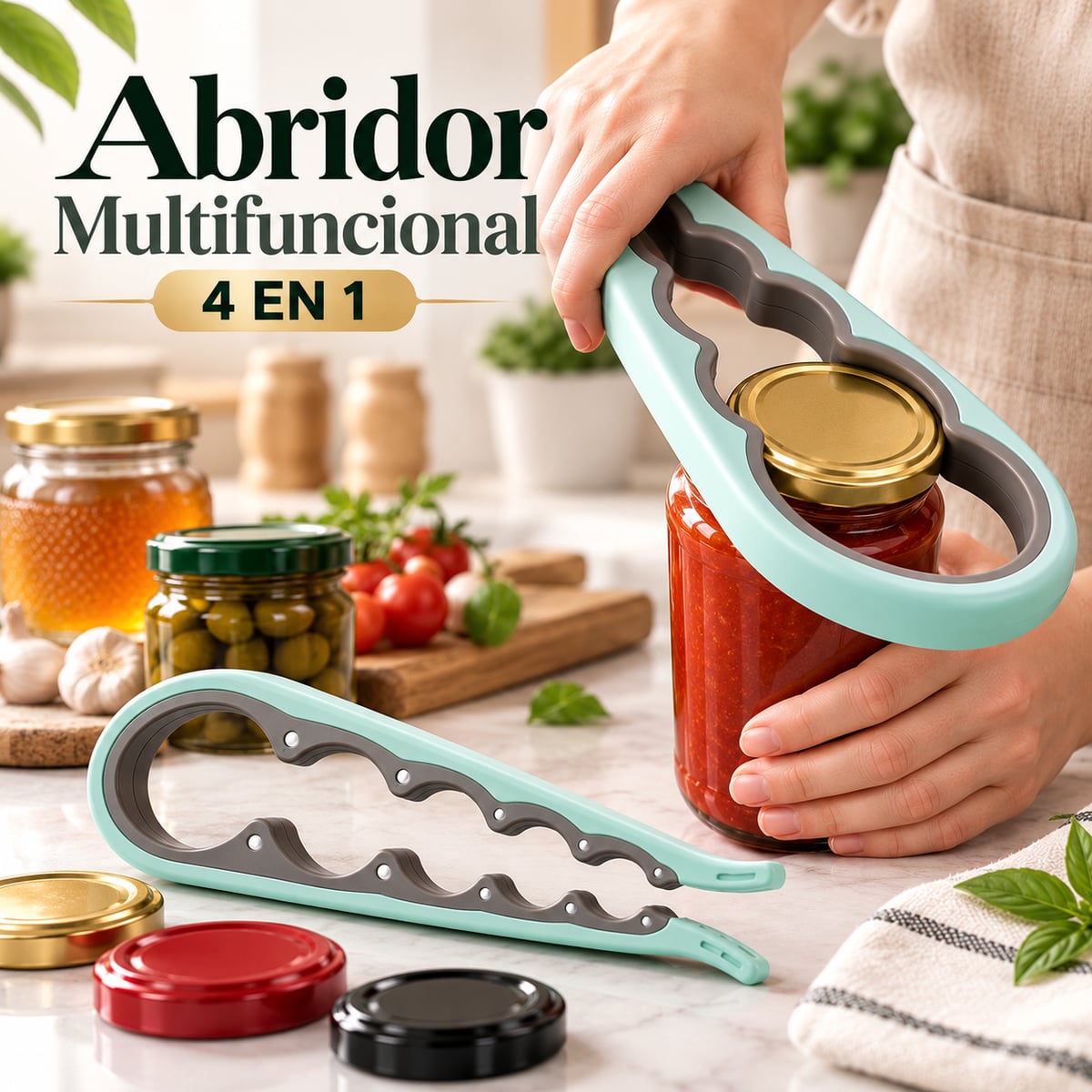 Abridor 4 en 1: ¡Abre Todo Fácilmente!
