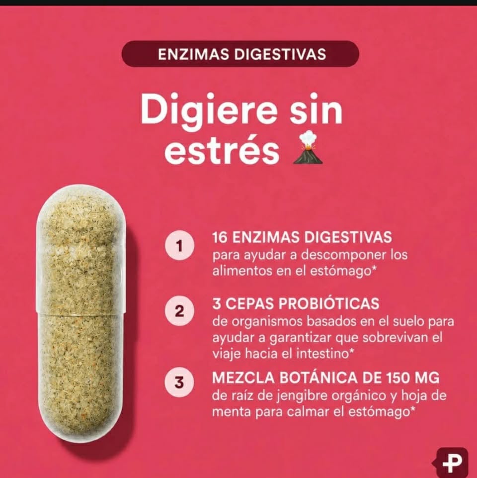 🔥Digestive Enzyme x60 Cap. 💚¡DespÃdete de la inflamación y recupera tu figura! ✅ 100% Original