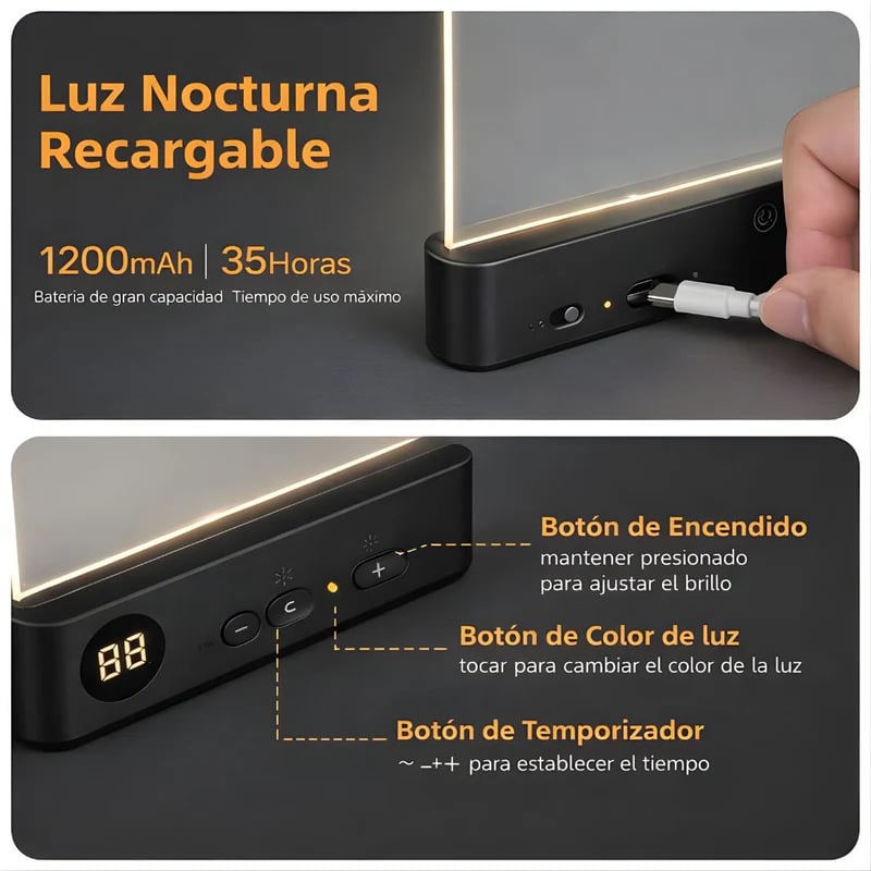 Luz de Lectura “Una Página Más” – LED Plana Portátil