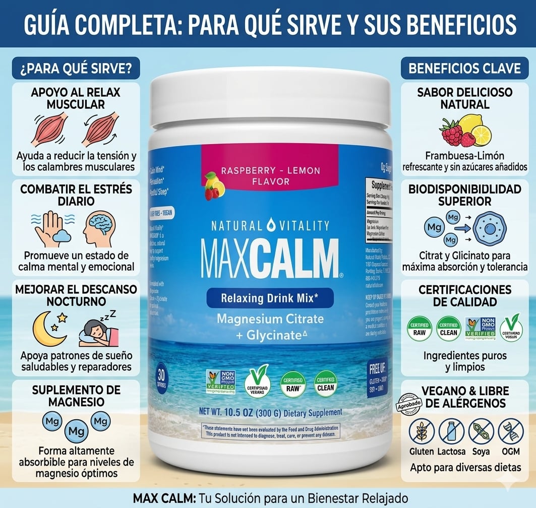 MAXCALM en Polvo Sabor Frambuesa-Limón