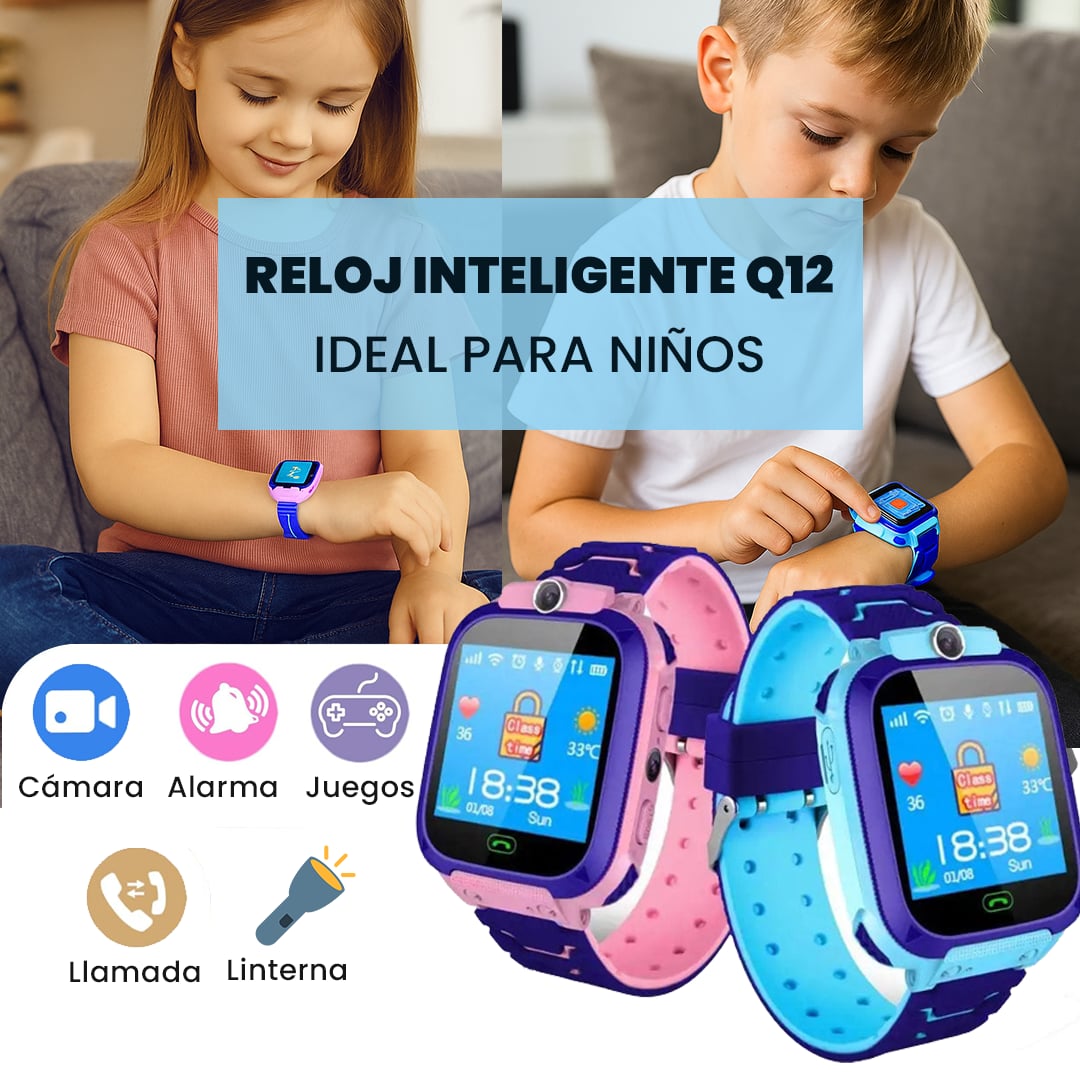 RELOJ INTELIGENTE Q12 PARA NIÑOS (SU SEGURIDAD ES PRIMERO) + ENVIO GRATIS🎁