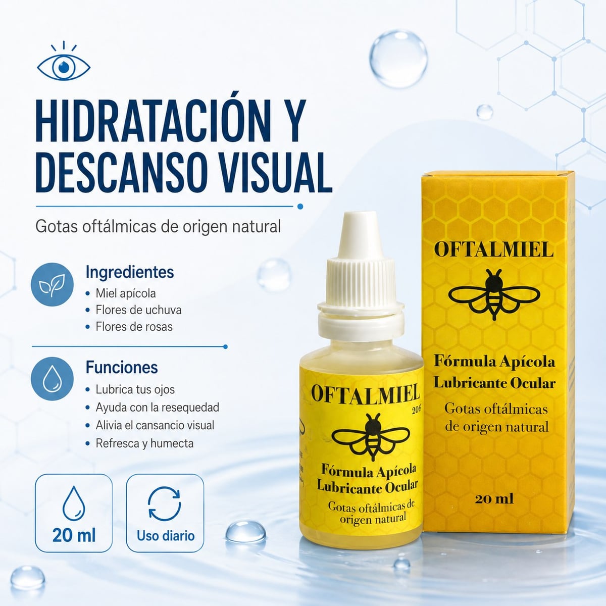 🐝 Oftalmiel — Alivio Natural para tus Ojos