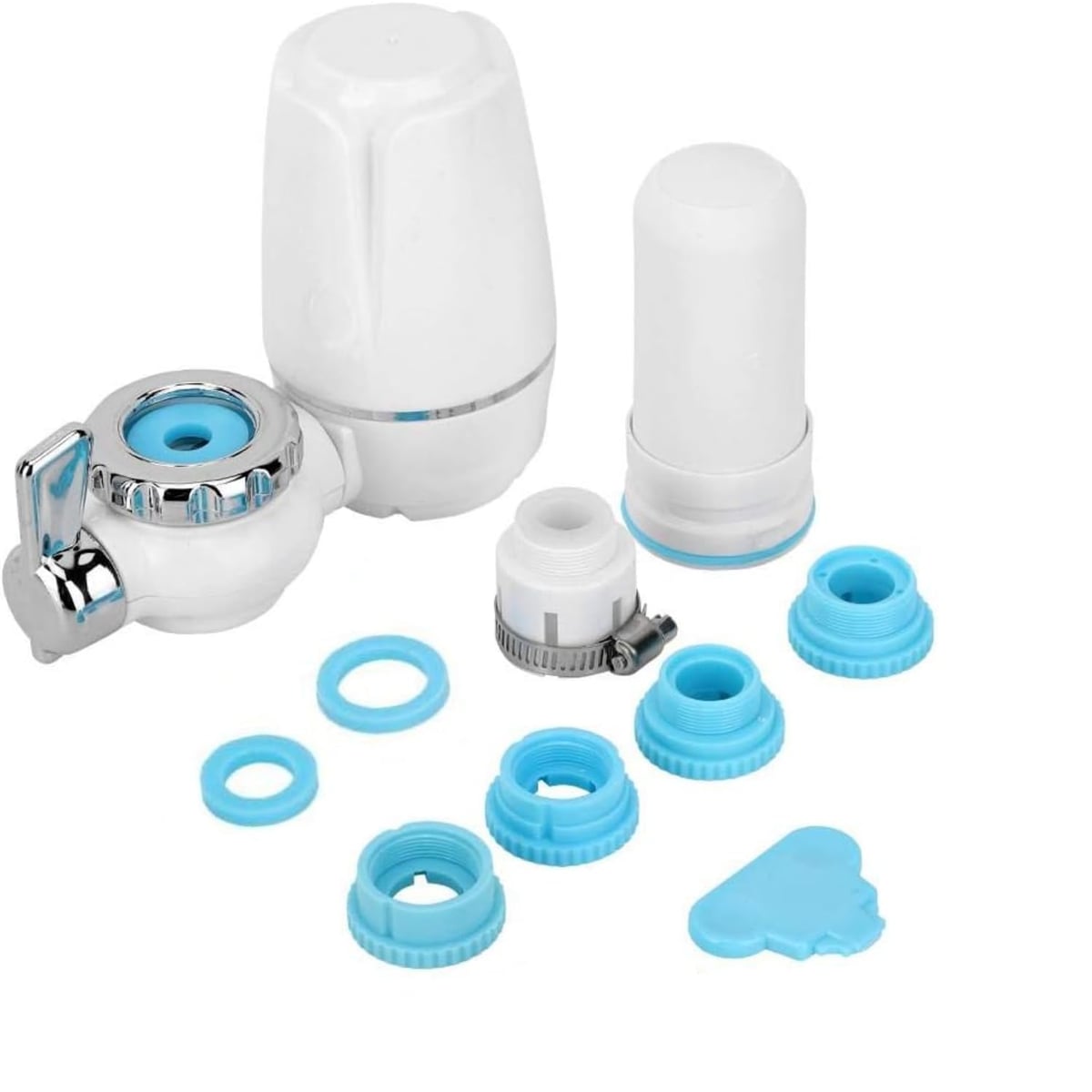 Purificador de Agua para Grifo con Filtro Giratorio Elimina Cloro, Sarro e Impurezas | Ideal para Cocina y Lavado de Frutas Se adapta a los grifos estándar.
