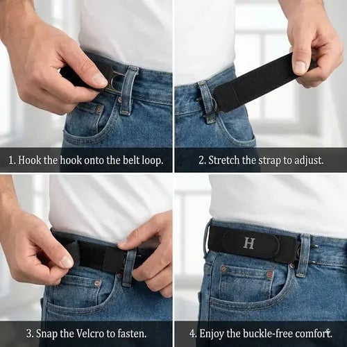 BeltBro Pro – Cinturón elástico sin hebilla de ultra confort (paquete de 2)