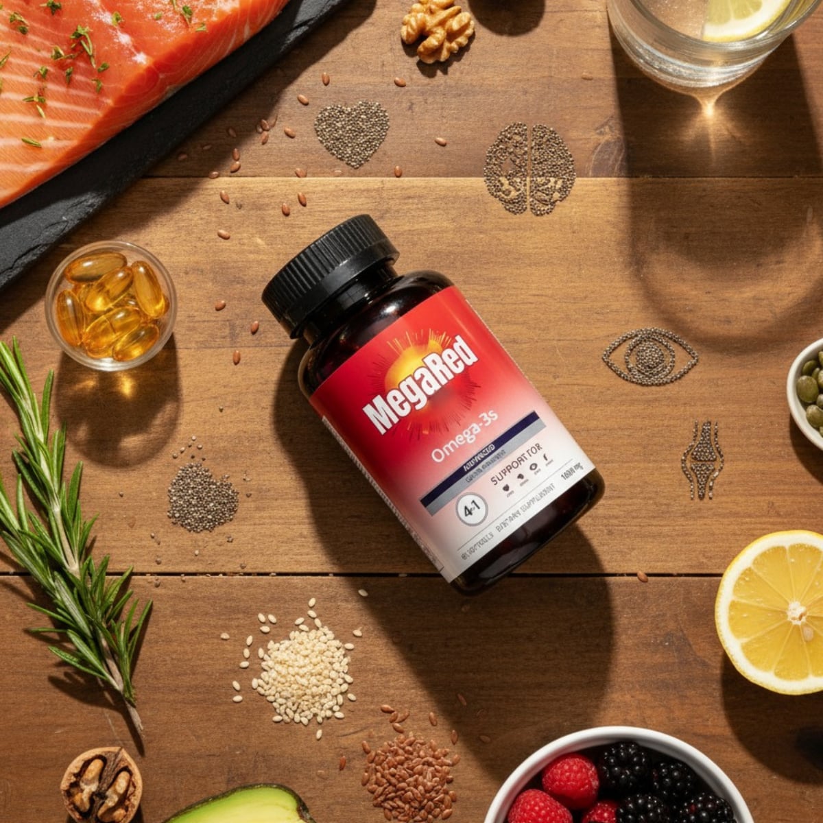 MegaRed Omega 3 (EPA + DHA) 1000 mg. 60 Caps.
