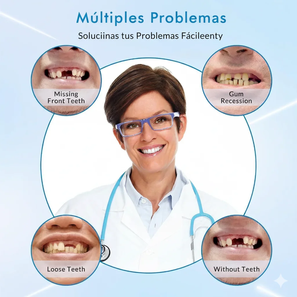 Dentadura con ajuste para una sonrisa natural y segura. Hacemos envíos gratis🎁  a toda Guatemala