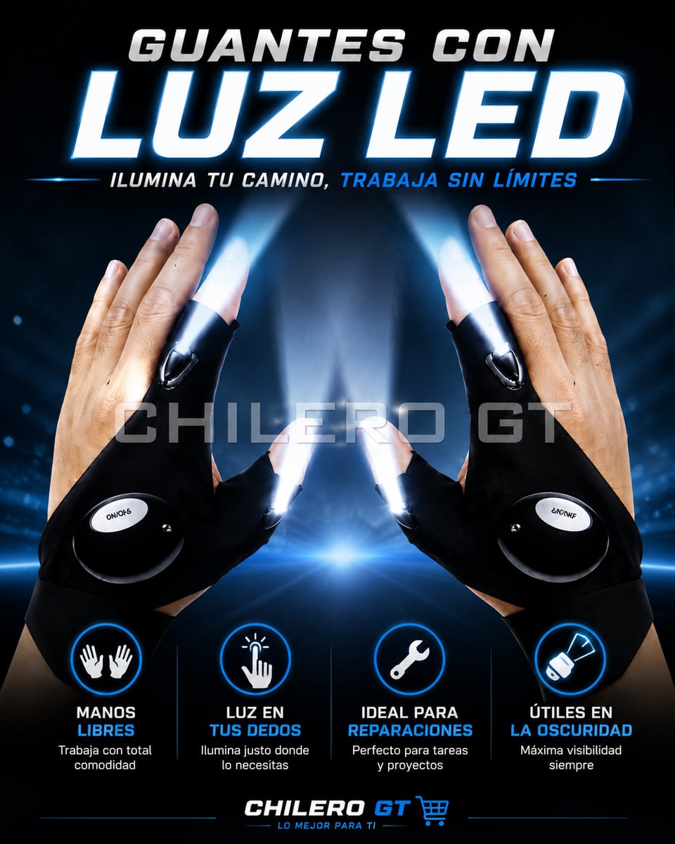 Guantes LED Manos Libres – Ilumina Justo Donde Trabajas
