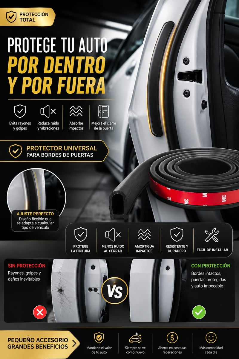 AutoBumper Door™ 💪 Absorbe Impactos y Ayuda a Evitar Rayones, Golpes y Vibraciones