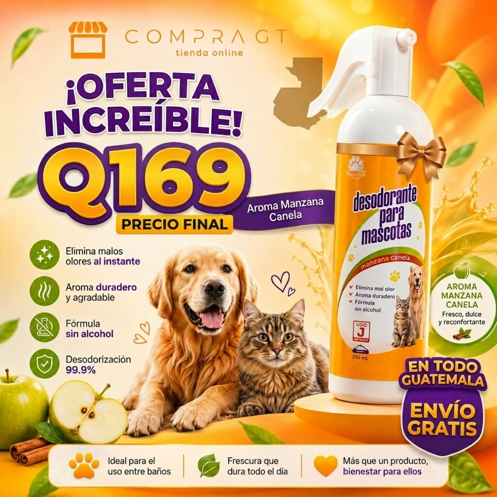 DESODORANTE ELIMINADOR DE MALOS OLORES PARA MASCOTAS🐕🐶 - ENVÍO GRATIS 🎁