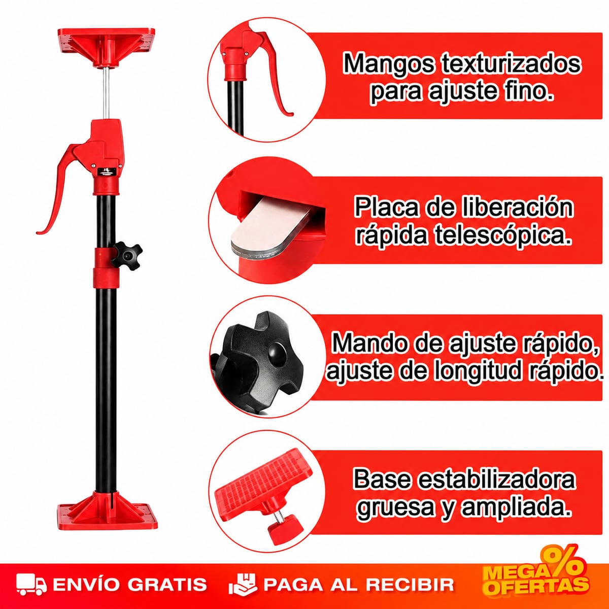 Pack x 2 Barras Gato Extensibles De Elevación Soporte Instalación Gabinete – Instala Tú Solo Sin Pedir una Segunda Mano