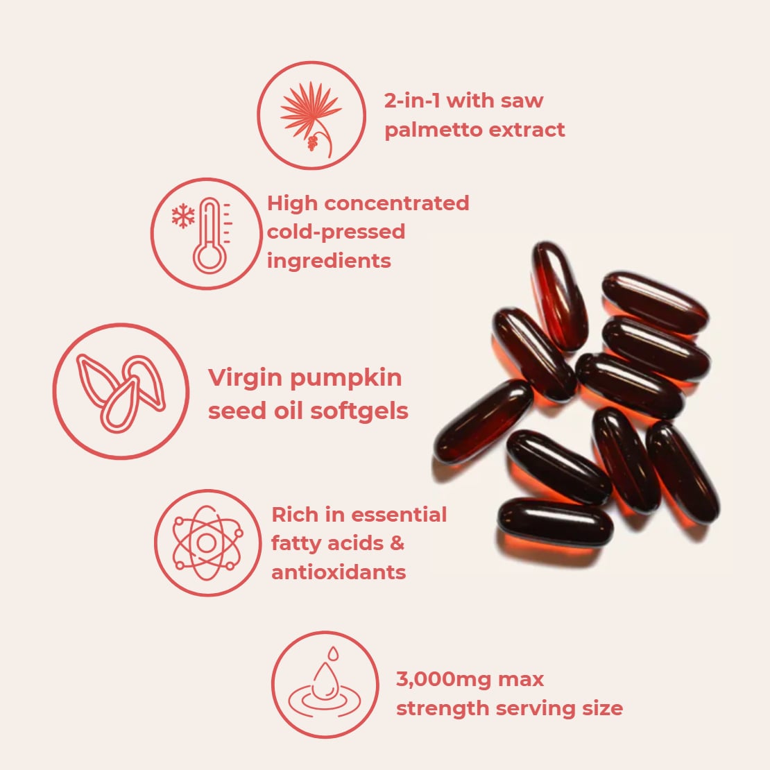 Softgels de aceite de semilla de calabaza Vionera™