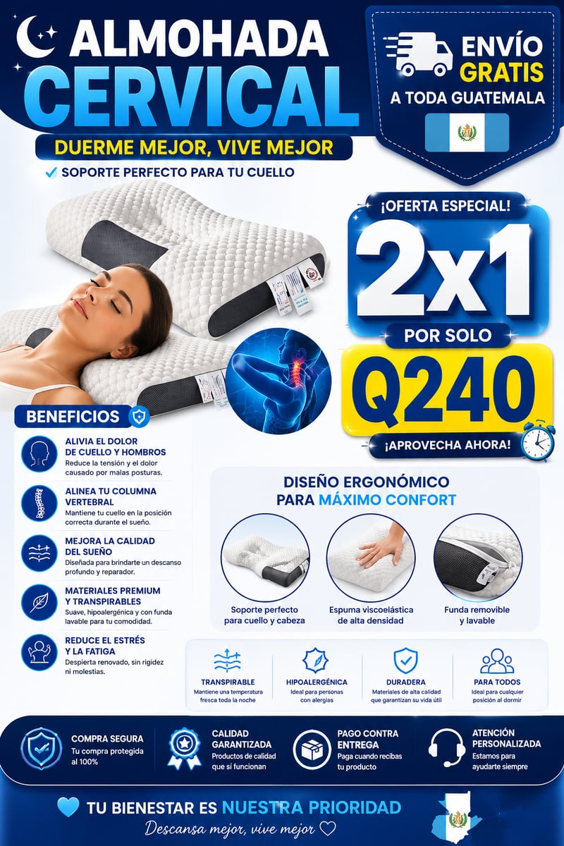 Almohadas Cervical Ortopedica ConfortDream + Envio Gratis