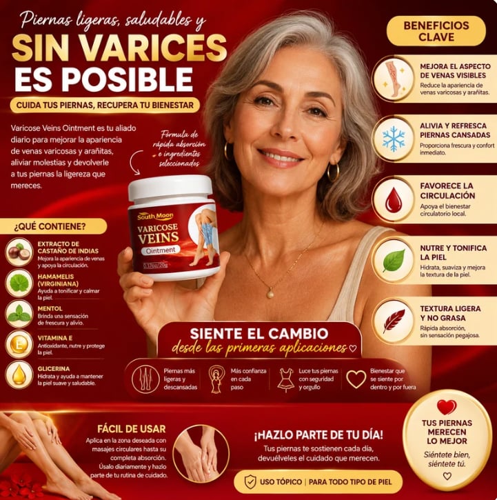 VARICOSE :Piernas más ligeras, piel más suave.
