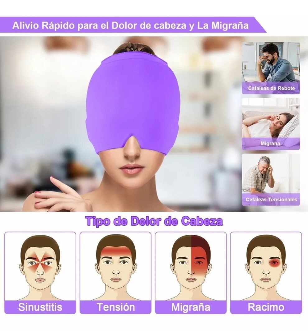 GORRO TERAPÉUTICO PARA MIGRAÑA Y ALIVIO MUSCULAR FRÍO/CALOR 😍+ ENVÍO GRATIS