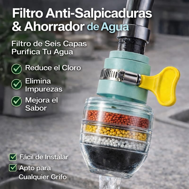 Purificador para grifo de 6 capas anti-salpicaduras🚰 + ENVIO GRATIS🚚