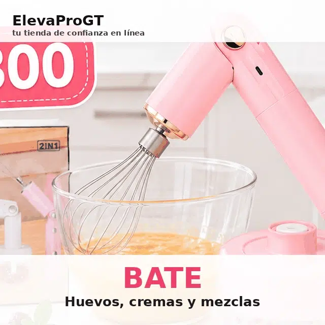 Procesador Eléctrico 2 en 1: Batidor + Picador Recargable USB | ElevaProGT