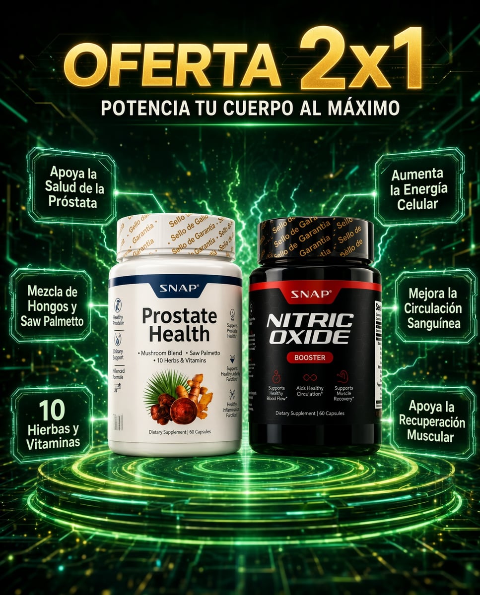 Combo 2x1 Definitivo Salud Prostática: Prostata Health + Óxido Nítrico
