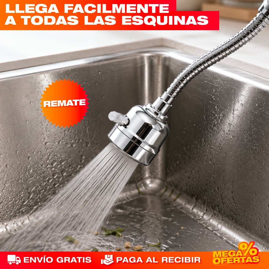 Extensor de Grifo de Agua Giratorio 360° Lleva 1 y Recibe uno Adicional Completamente GRATIS