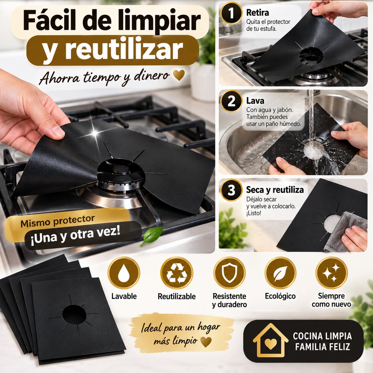 Protector Anti-Suciedad para Estufa de Gas