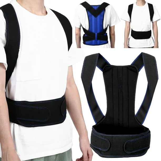 FlexBack Corrector de Postura Unisex (Negro con Azul)