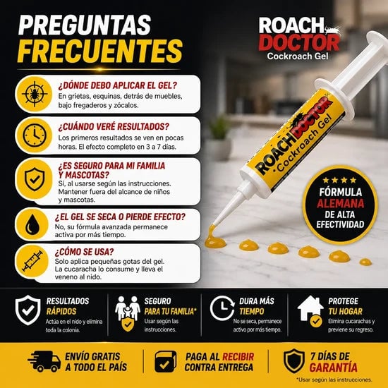 Roach Doctor™ Gel Mata Cucarachas Acción Rápida y Efectiva