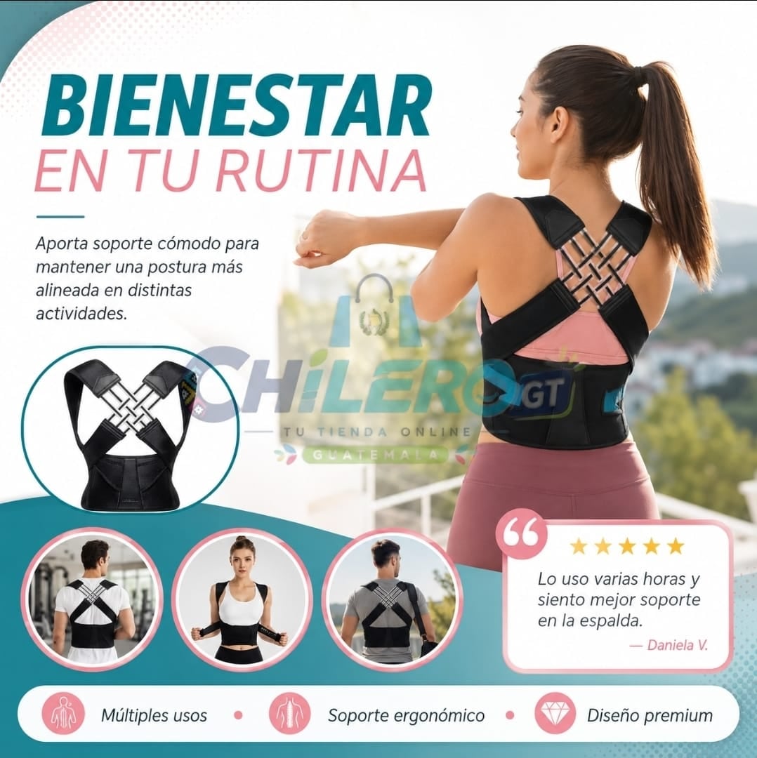 Corrector de Postura Ajustable – Soporte para Espalda, Hombros y Zona Superior