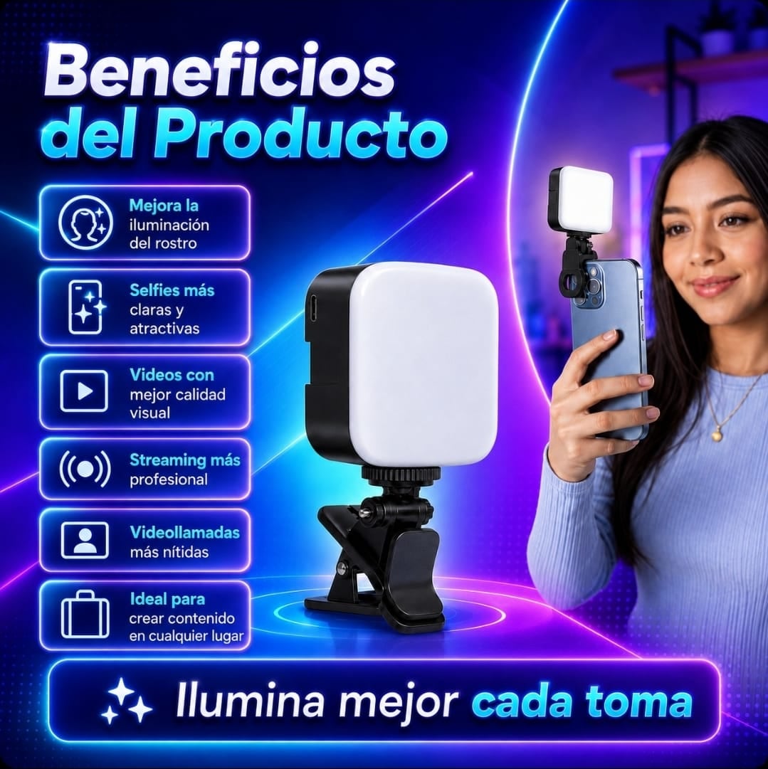 Mini Panel de luz LED para Celular