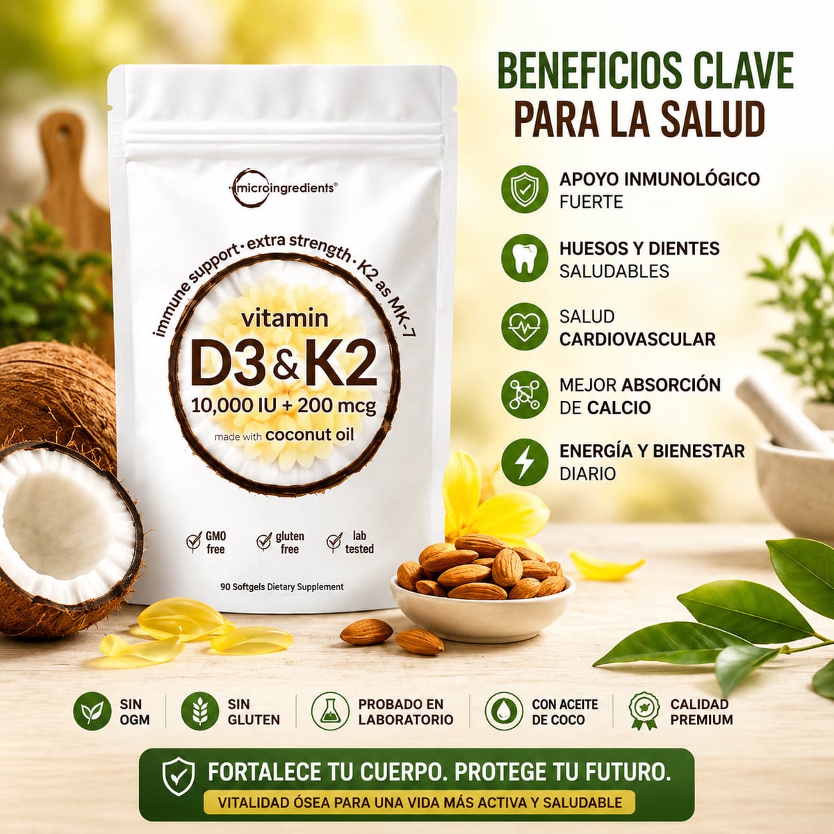 D3+K2 Complex | Revitaliza tu Cuerpo (90 cápsulas)  + Envío Gratis