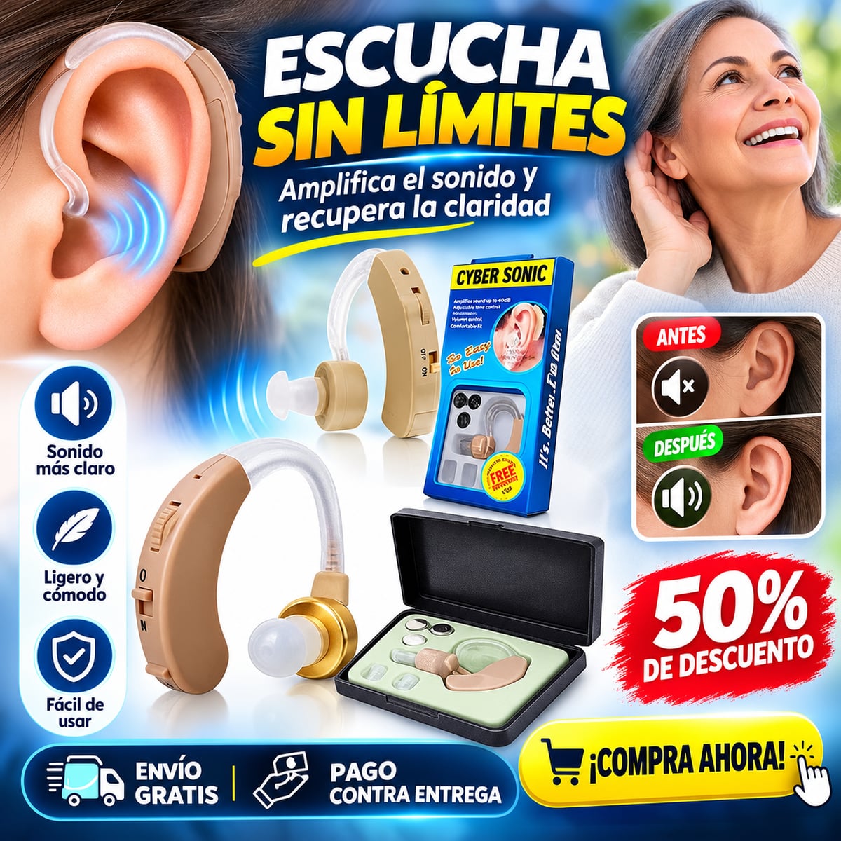 Audifono Amplificador de ayuda auditiva