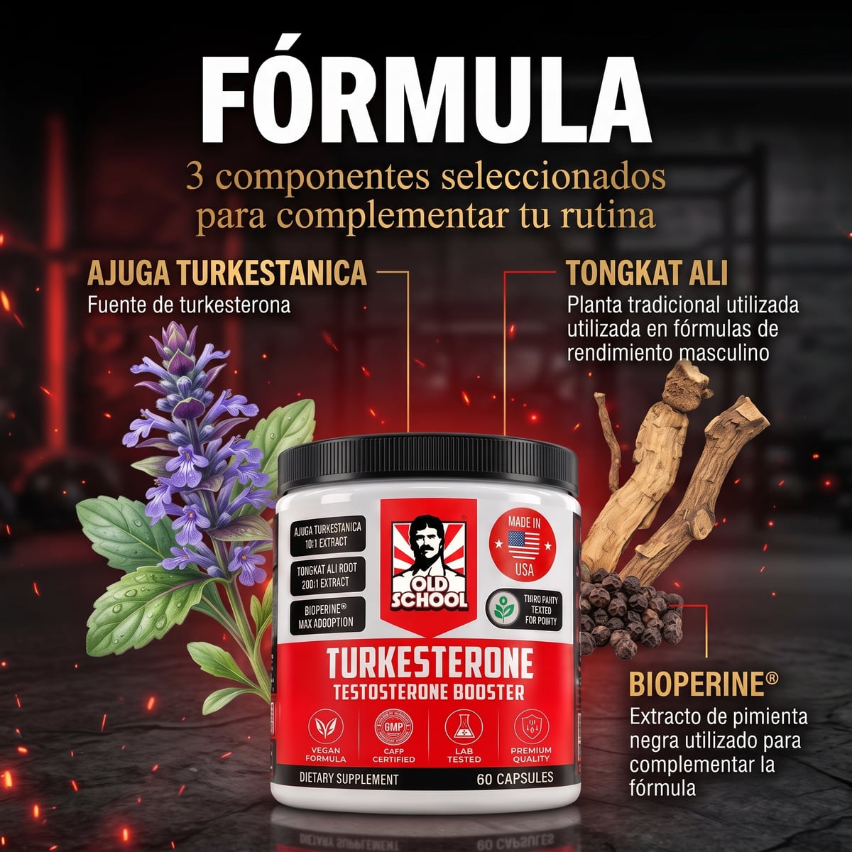 TURKESTERONE + TONGKAT ALI | Recupera esa sensación de energía, vitalidad y confianza masculina.