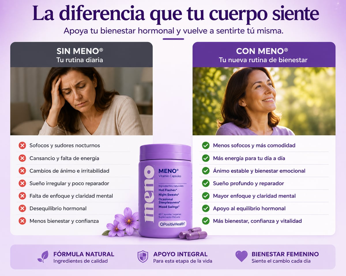 MENO® Menos sofocos. Más descanso. Más energía