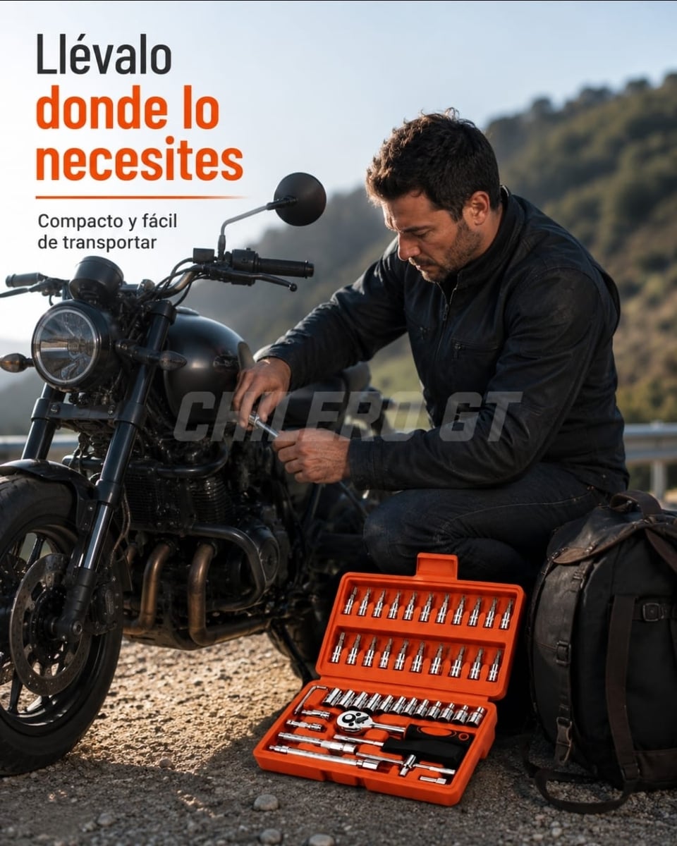 Set Profesional de Llaves de Dado 46 Piezas – Todo en un Solo Kit