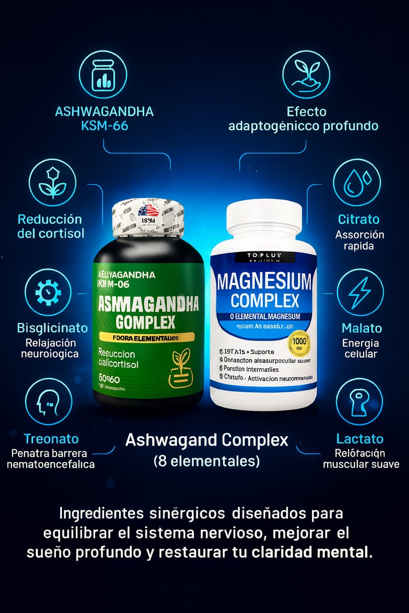 Ashwagandha KSM 66 Premium 🌱 + 🎁 Magnesio Complex de Regalo – ¡Duerme, Respira, Renace! 🇺🇸 ✨ + ENVIO GRATIS 🎁
