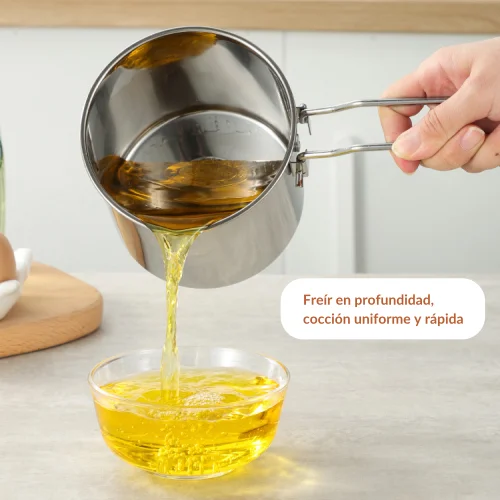 Sartén Multifuncional De Acero Inoxidable 304, Sartén Con Filtro Para Ahorrar Aceite🔥