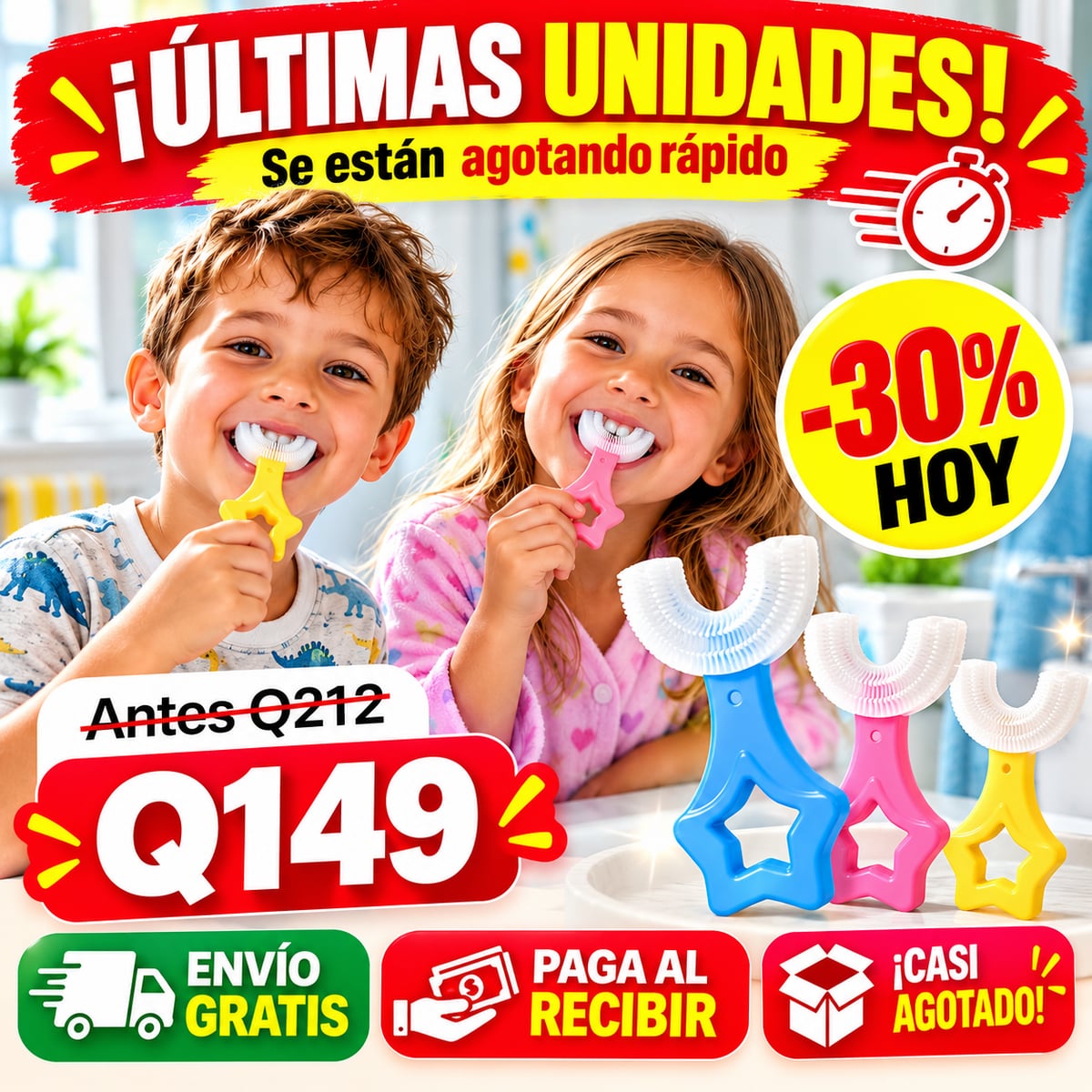 Cepillo en U para Niños: ¡Dientes limpios en segundos y sin peleas! +Envio Gratis