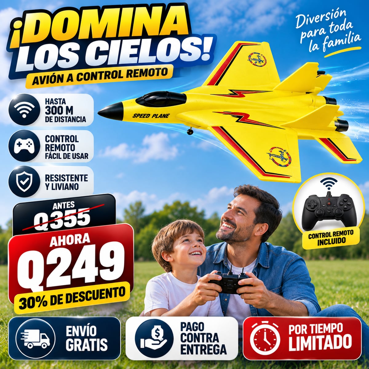 Avión/jet de acrobacia a control remoto