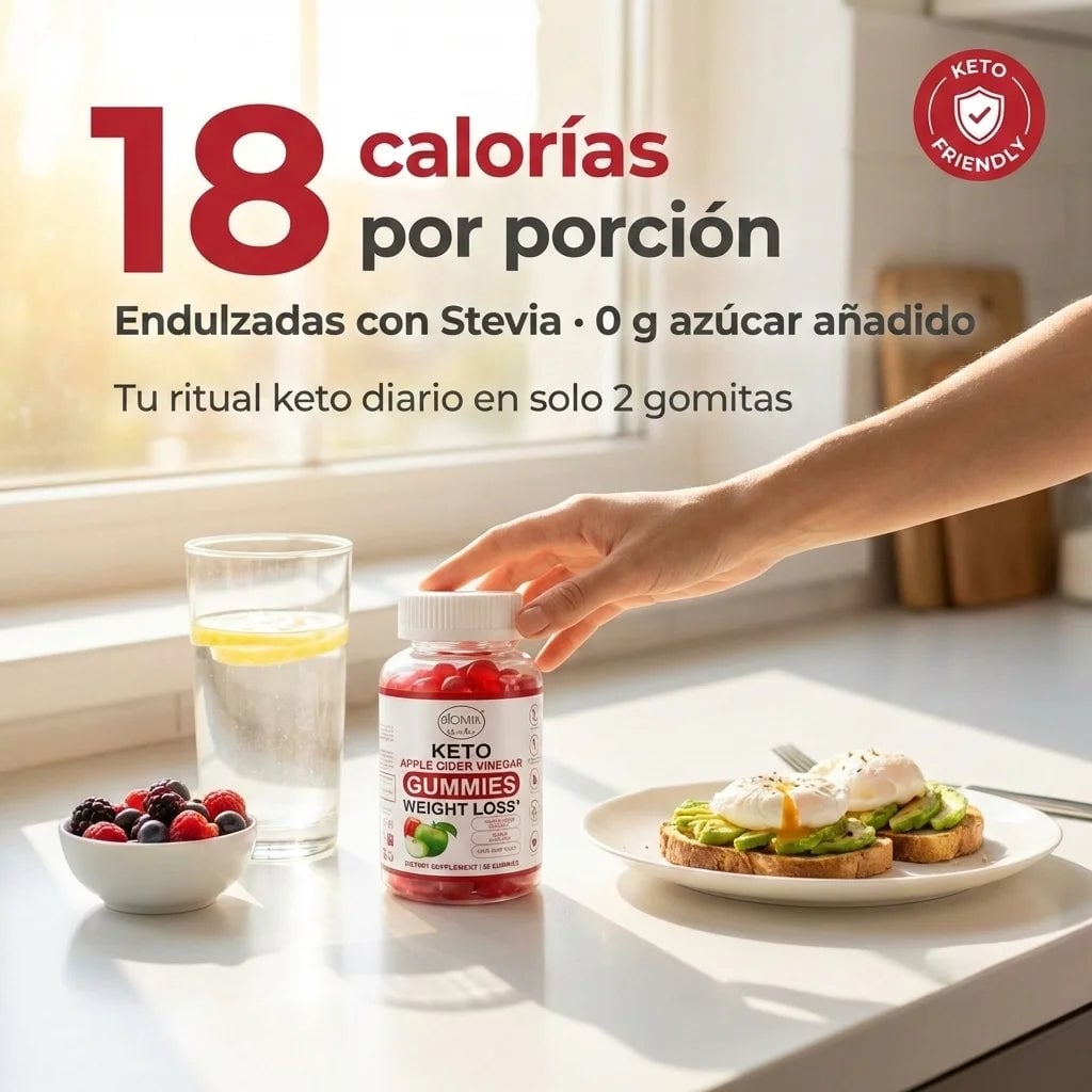 Gomitas Keto Adelgazantes Detox de Vinagre de Sidra de Manzana con la Madre Sin gluten + ENVIO GRATIS
