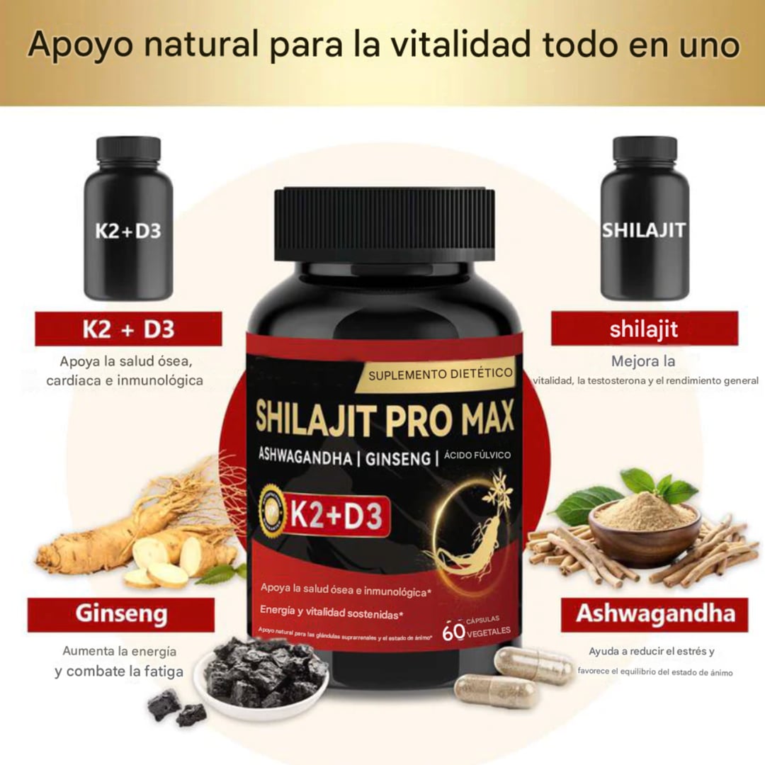 Shilajit PRO MAX - 5 en 1 - Poder y Rendimiento Masculino