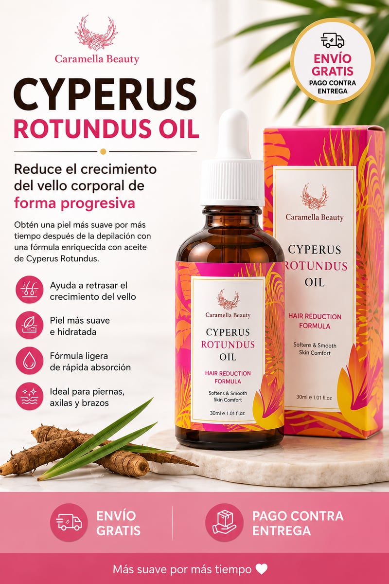 Aceite Cyperus Rotundus ✨ Disfruta una piel más suave por más tiempo
