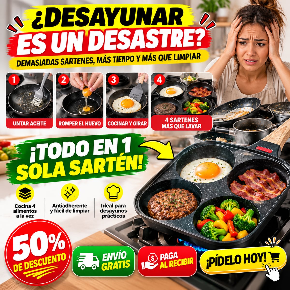 SARTÉN MAGIC4 — CUATRO A LA VEZ