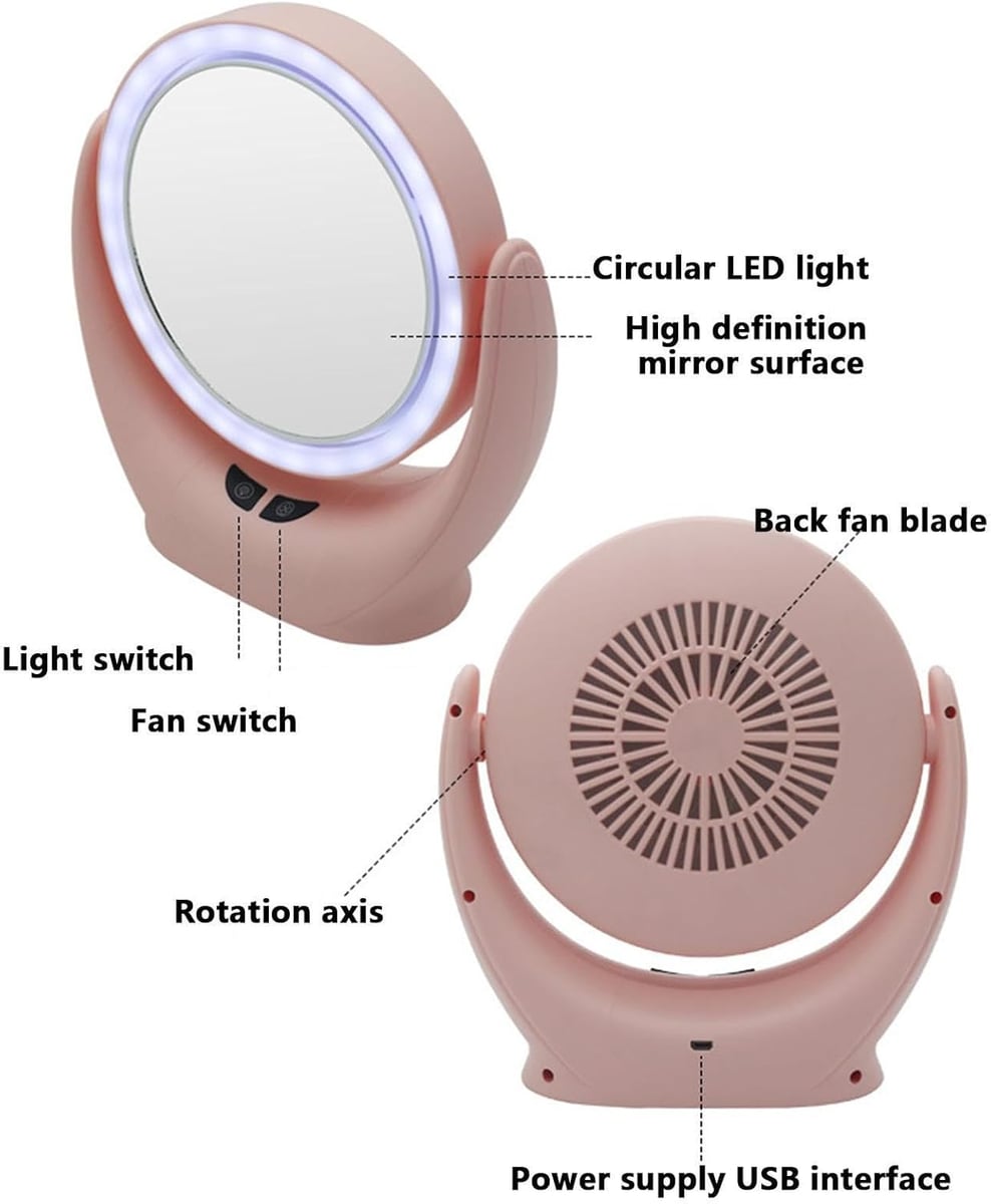 🪞💄Espejo Con Luz LED y Ventilador Integrado+ ENVIO GRATIS