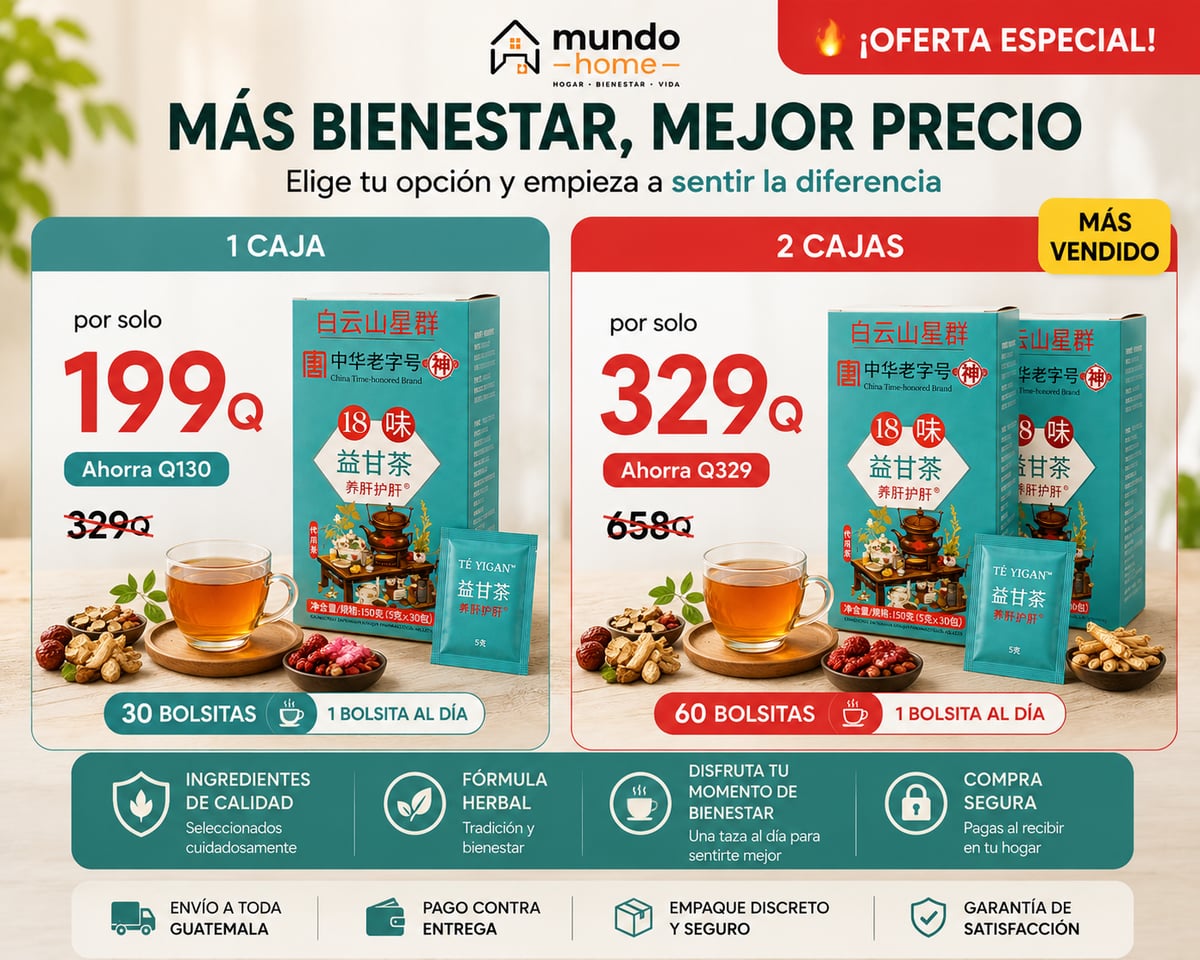 Té Yigan™ Menos pesadez. Más bienestar. Más energía.