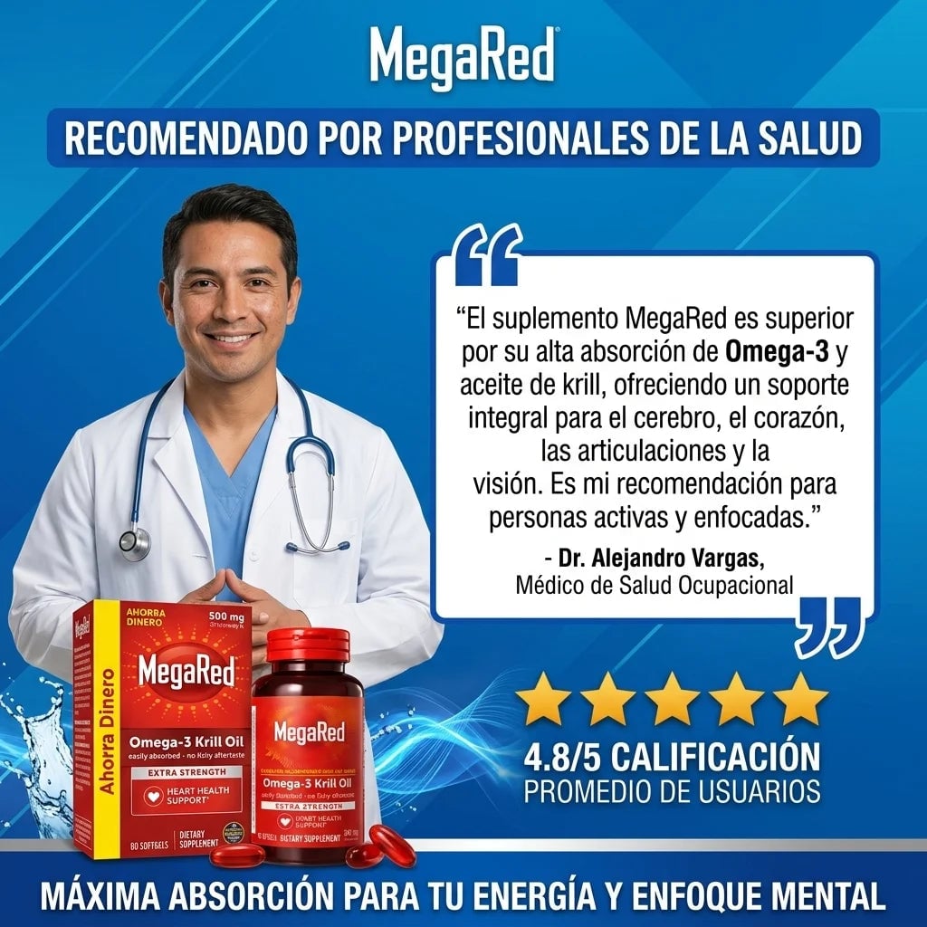 MegaRed® Omega-3 + Krill - Cuida tu corazón, mente y articulaciones 