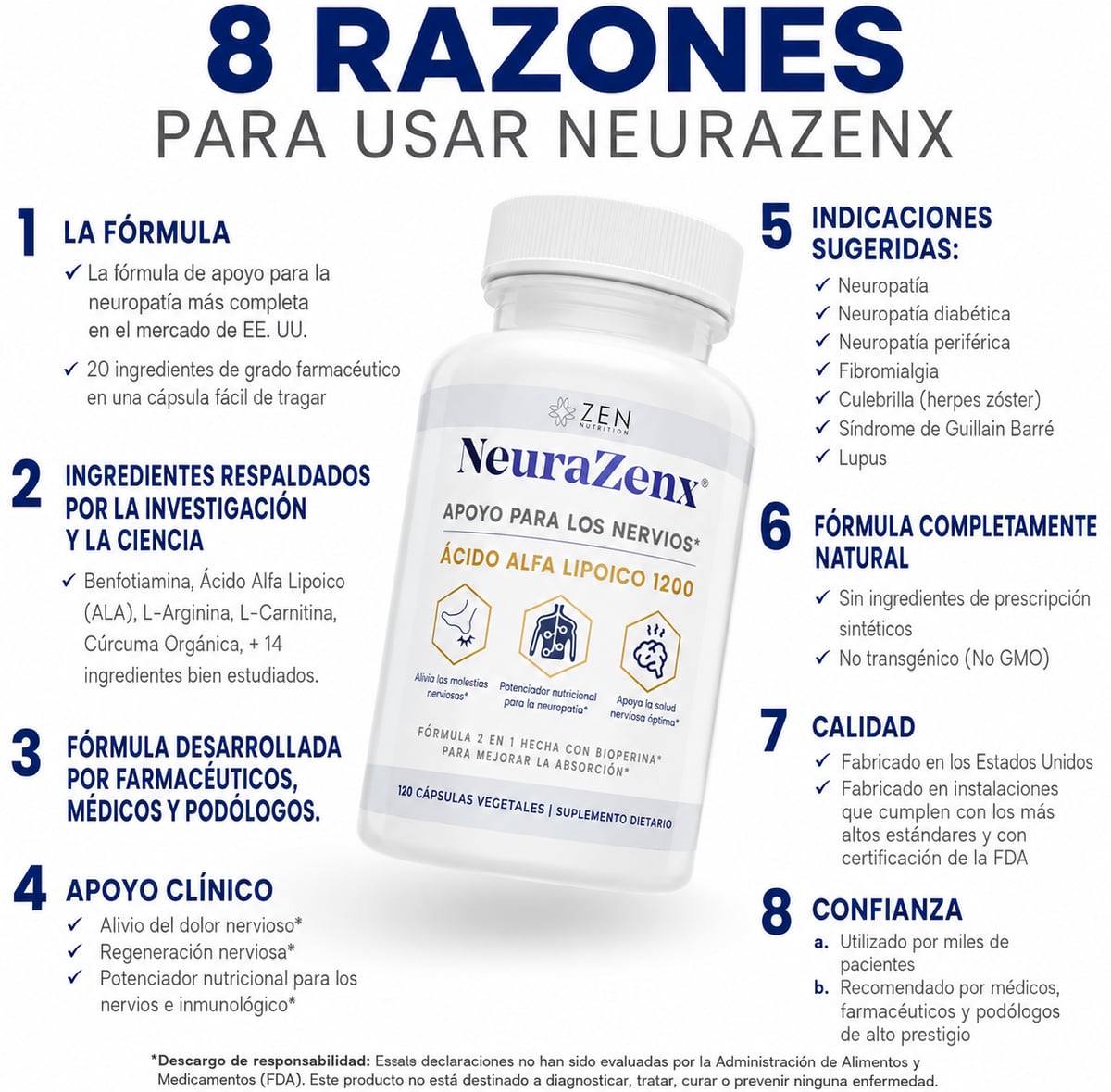 NEURAZENX - Apoya al Sistema Nervioso y Alivia Molestias Asociadas a la Neuropatía Periférica + ENVIO GRATIS