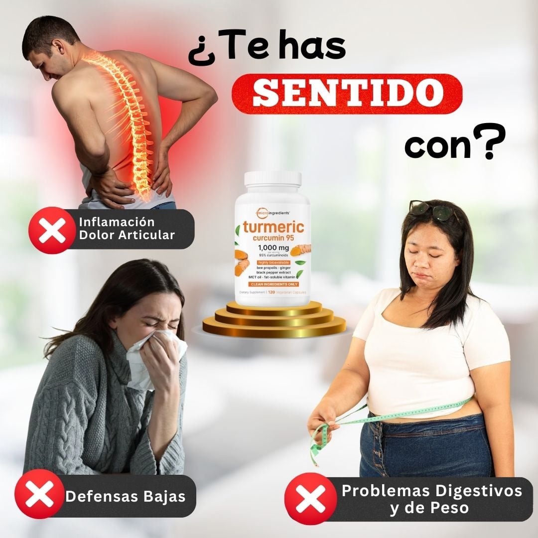 🌿 2x1 🔥 Cúrcuma 95% Antiinflamatorio Natural Potente + Envío Gratis