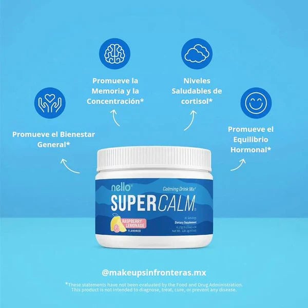NELLO SuperCalm - Relajante Natural con Ashwagandha y Glicinato de Magnesio que Reduce el Cortisol y Mejora el Enfoque Total + Envío Gratis 🎁