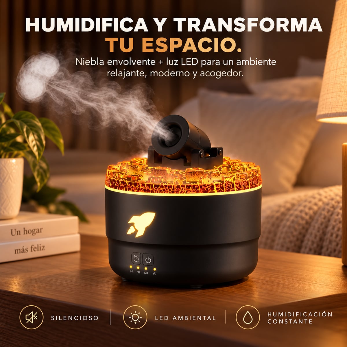 Humidificador Cañon Led